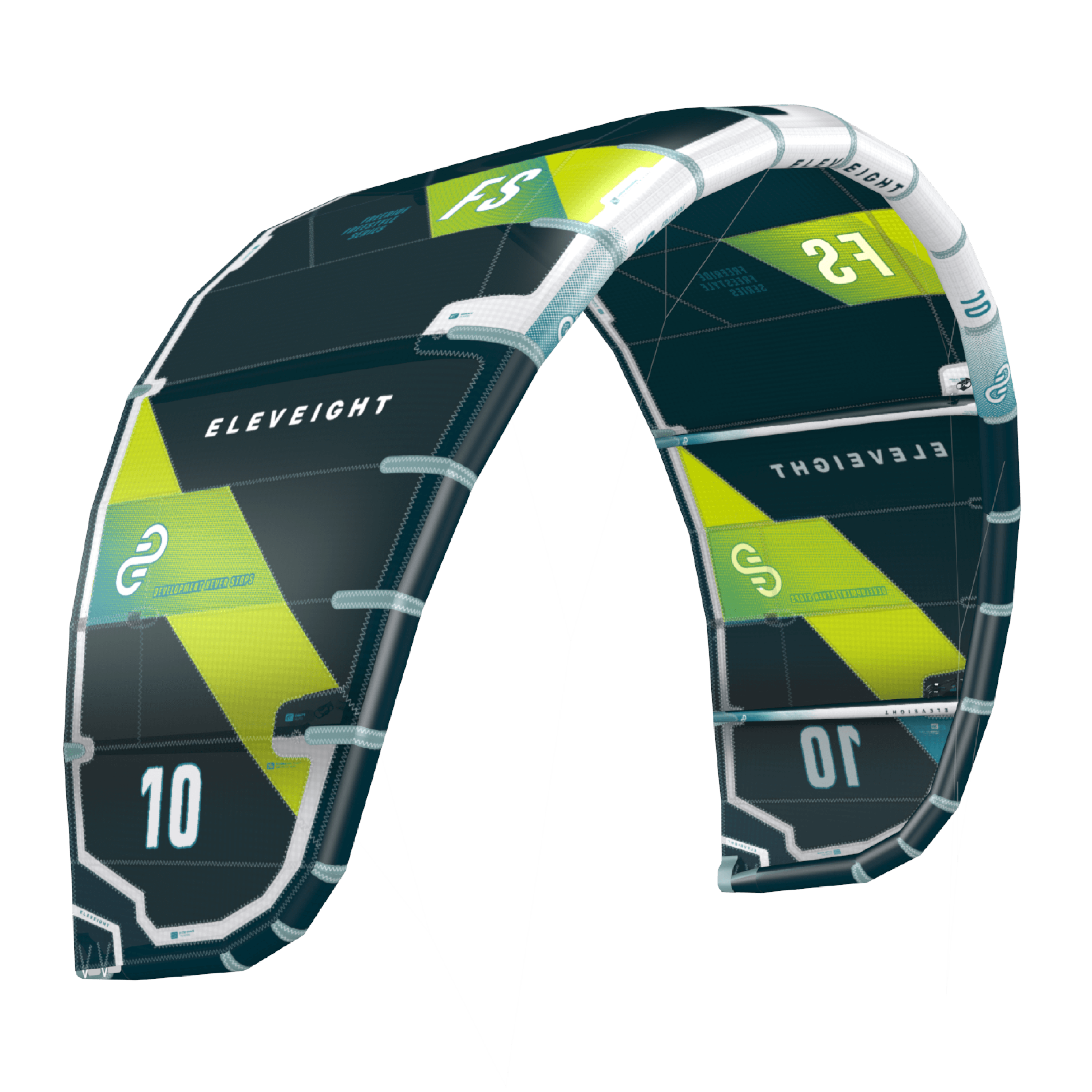 Eleveight-FS-V8-Teal-View-2 Eleveight FS V8 kite - Afbeelding 2